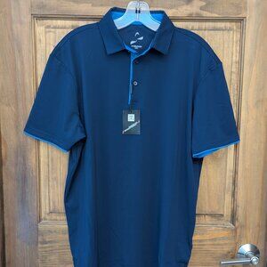 New Men's Navy Head Golf Polo Shirt. Size Large.